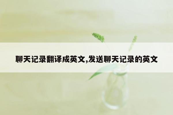 聊天记录翻译成英文,发送聊天记录的英文