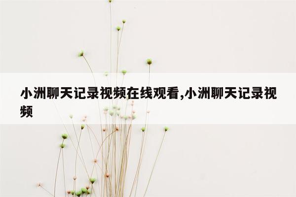 小洲聊天记录视频在线观看,小洲聊天记录视频