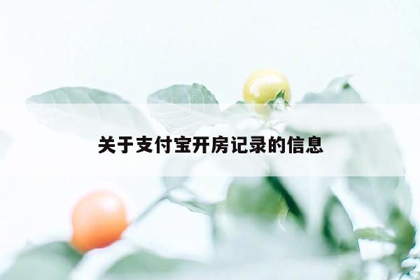 关于支付宝开房记录的信息