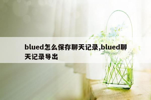 blued怎么保存聊天记录,blued聊天记录导出