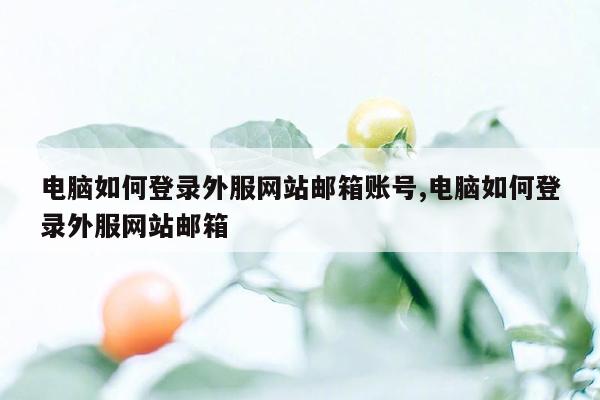 电脑如何登录外服网站邮箱账号,电脑如何登录外服网站邮箱