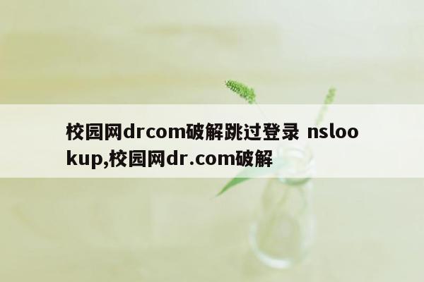 校园网drcom破解跳过登录 nslookup,校园网dr.com破解