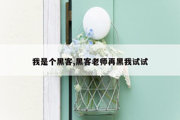 我是个黑客,黑客老师再黑我试试