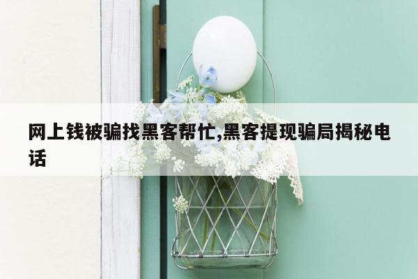 网上钱被骗找黑客帮忙,黑客提现骗局揭秘电话