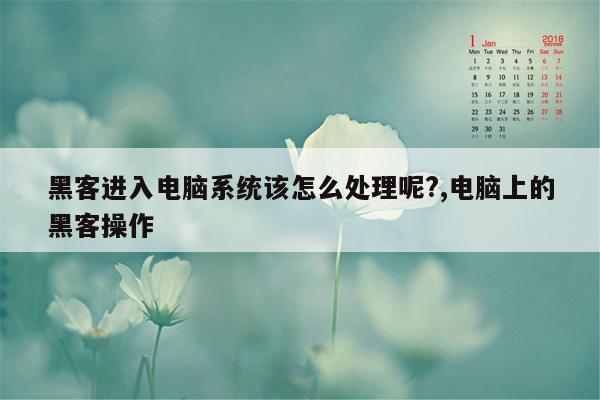 黑客进入电脑系统该怎么处理呢?,电脑上的黑客操作