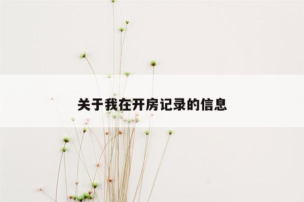 关于我在开房记录的信息