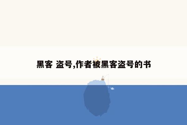 黑客 盗号,作者被黑客盗号的书