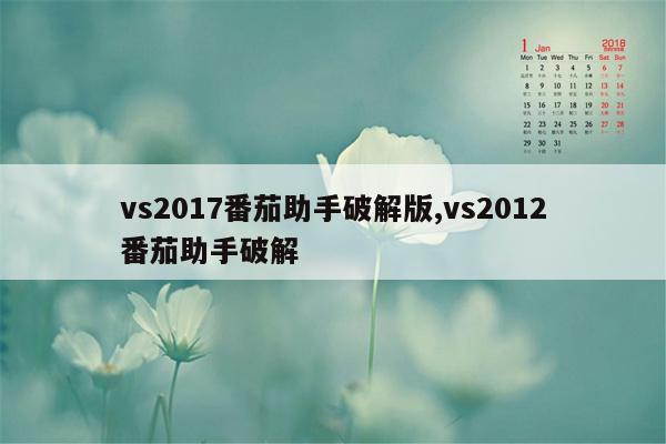 vs2017番茄助手破解版,vs2012番茄助手破解