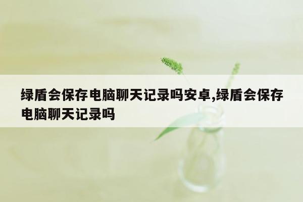 绿盾会保存电脑聊天记录吗安卓,绿盾会保存电脑聊天记录吗