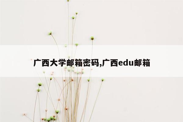 广西大学邮箱密码,广西edu邮箱