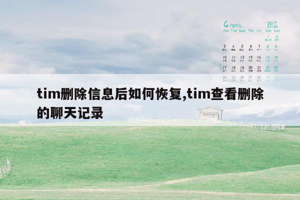 tim删除信息后如何恢复,tim查看删除的聊天记录