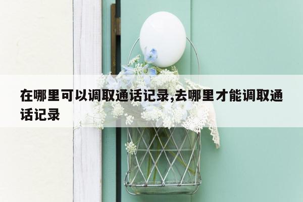 在哪里可以调取通话记录,去哪里才能调取通话记录