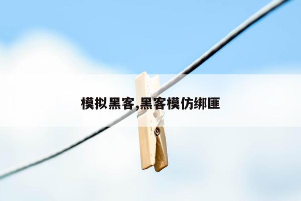 模拟黑客,黑客模仿绑匪